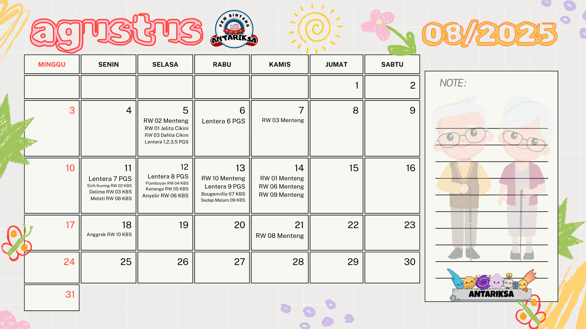 Kalender Agustus